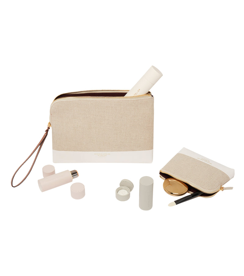 Westman Atelier Metier Makeup Bag Midi in Linen and Creme Lifestyle